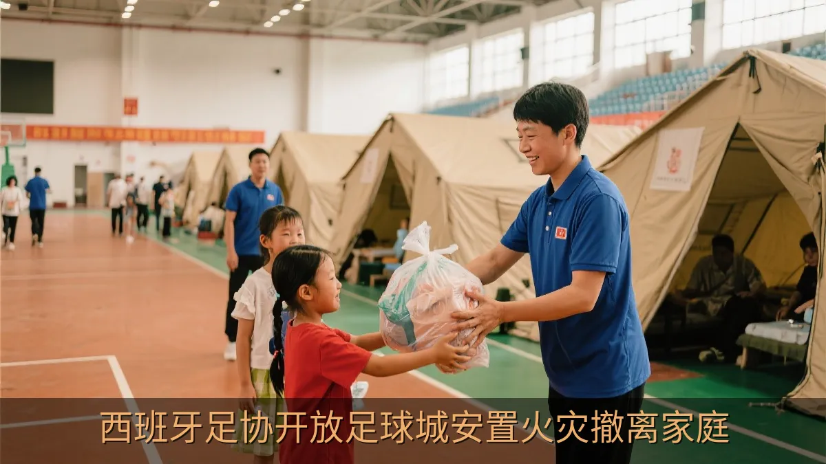 西班牙足协开放足球城安置火灾撤离家庭